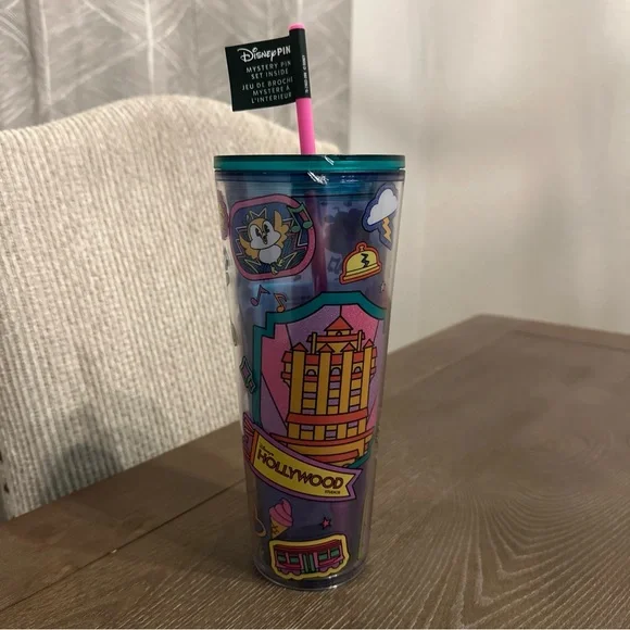 Disney Parks 2026 Hollywood Studios Starbucks 9” Travel Tumbler Cup Only NO Pins - Picture 1 of 4